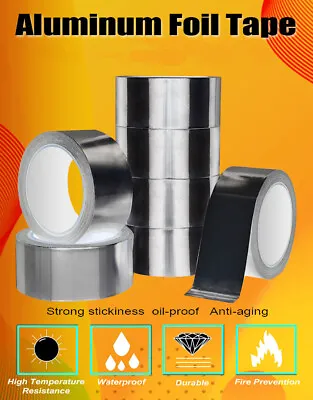 ALUMINIUM FOIL TAPE Self Adhesive All Metal Surfaces 50MM X 9M • £5.50