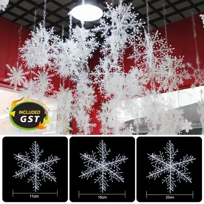 Upto 60pcs White Snowflake Bunting Garland Hanging Christmas Party Decorations • $6.88