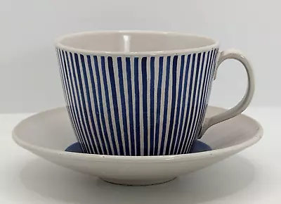 Rare LARGE Vintage RYE British Studio Pottery Stripes Cup & Saucer • £95