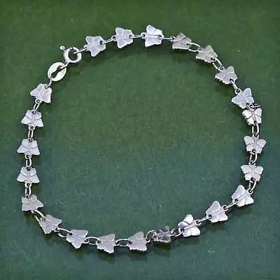 7.75  Italian Sterling Silver Anklet 925 Silver Butterfly Link Chain Bracelet • $35.10