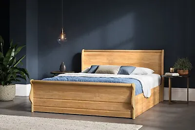 Rutland Solid Oak Ottoman Storage Bed - Double - King Size - Super King Size • £950