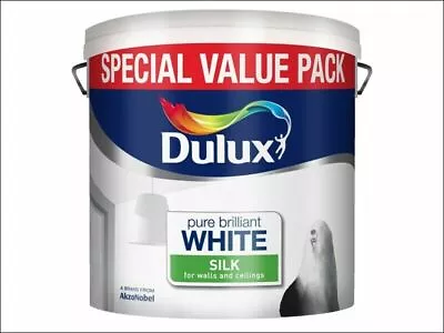 Dulux Silk Paint Pure Brilliant White SILK Emulsion - Walls & Ceilings Paint 6L • £25.69