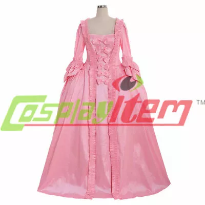 18th Century Marie Antoinette Colonial Pink Gown Dress Costume Sack Back Gown • $50.45