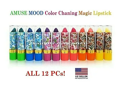 12 PCs Amuse Mood Color Changing Magic Lipstick With Aloe Vera *US SELLER* • $10.39