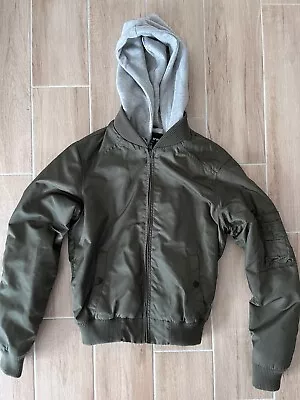 OBEY Olive Bomber Jacket W/ Grey Hooded Sweatshirt • $115