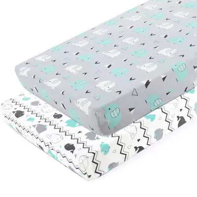 Pack N Play Sheets 2 Pack Mini Crib SheetsStretchy Portable Fitted Playard ... • $23.73