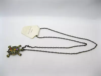 Turtle Necklace Retro Colored Stones Fashion Jewelry Gemstone Accessory Sea • $14.95