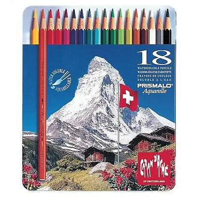 Caran Dache Prismalo Aquarelle Artist Watercolour Pencil Metal Case Set Of 18 • £25.99