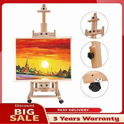 Large Heavy-Duty Studio Artist Easel H-Frame Wood Painting Art Easel Standing • $147.25