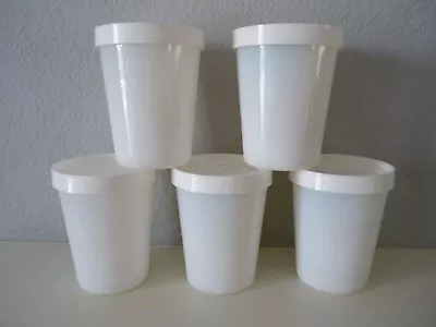 Vtg Replacement Salton Yogurt Maker White Milk Glass Jars W/Lids Set Of (5) EUC • $21.99