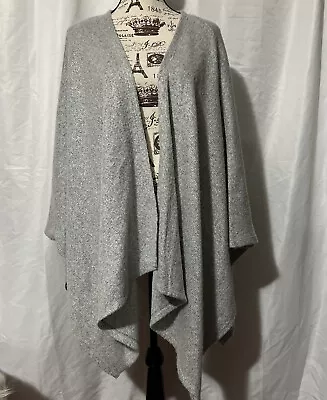 Isabel Maternity Open Front Gray Wrap Shawl Poncho Cozy Sweater OS • $14.50