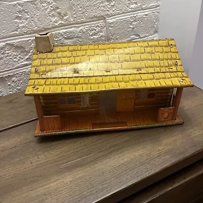 Vintage MARX Roy Rogers Ranch Log Cabin Tin Playset Building Original • $24