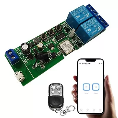 WiFi Wireless Relay Module 2 Channel Remote Switch Momentary/Self-Locking Rel... • $33.53