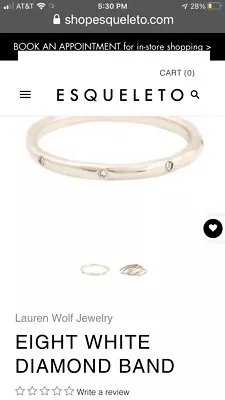 $349.99 • Buy Lauren Wolf Esqueleto Diamond Yellow Gold Eternity Ring 6.5 Band 14K Stacking