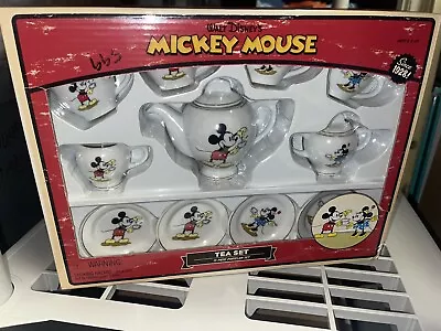 13 Piece Porcelain Walt Disney Mickey Mouse Tea Set MIB! • $49.99