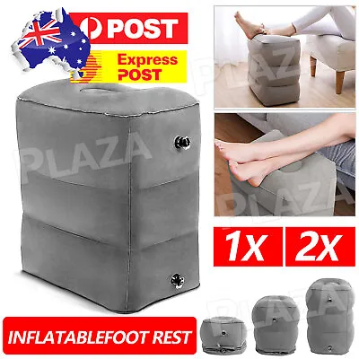 $14.95 • Buy 1/2x Travel Air Pillow Foot Rest Inflatable Cushion XL 3 Layers Car Leg Footrest