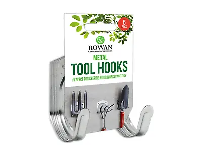 5PK Metal Tool Hooks Garden Shed Workshop Allotment Tidy Prongs Wall Mounted • £5.79