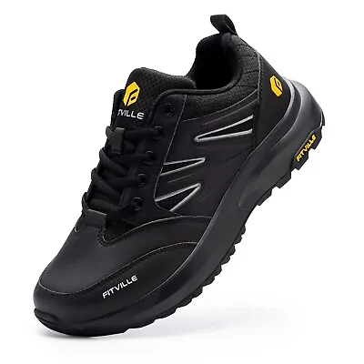 FitVille Mens Extra Wide Fit Hiking Shoes Waterproof Walking Trekking Trainers • £45