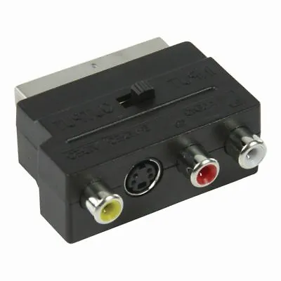Nedis Switchable SCART Adapter SCART Male To S-Video Female +3x RCA Female Black • £4.89