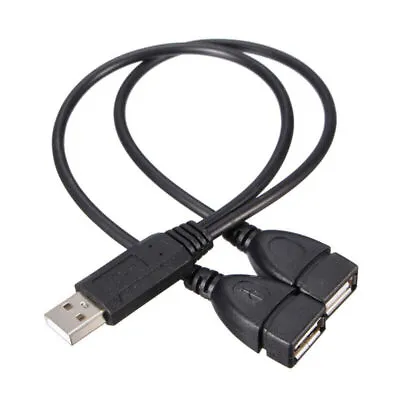 £3.49 • Buy Male USB 2.0 A 1 To 2 Dual USB Female Data Hub Power Adapter Y Splitter Cable