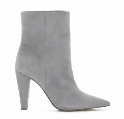 Vince Camuto Women's Membidi Boots Booties Gray Suede Zip Up Pointed Toe 9 M NEW • $44.96