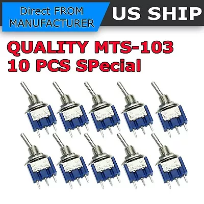 10pcs Mini Toggle Switch SPDT ON-OFF-ON 3 Position 6mm 12V 110V 220V MTS-103 • $6.95