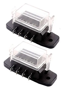 2 Pieces ATC/ATO Blade Compact 4 Way Circuit Boat Auto Fuse Box Block Holder  • $17.98