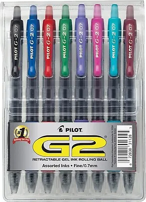 PILOT G2 Premium Gel Roller Pens Fine Point 0.7 Mm Assorted Colors Pack Of 8 • $12.75