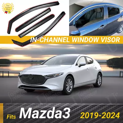 For Mazda 3 Hatchback 2019-24 In-Channel Vent Window Visors Rain Guard Deflector • $49.99