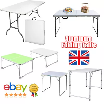 2-5ft Folding Table Trestle Camping Party Picnic BBQ Stall Garden Indoor Outdoor • £10.46