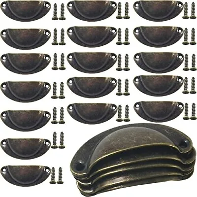 $19.28 • Buy NSBELL 20PCS 3.1Inch Bin Cup Drawer Pulls Cup Handle Pull Antique Brass Drawe...