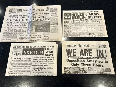 WW2 Memorabilia-4 Newspapers Documenting World War Ii • £25.99