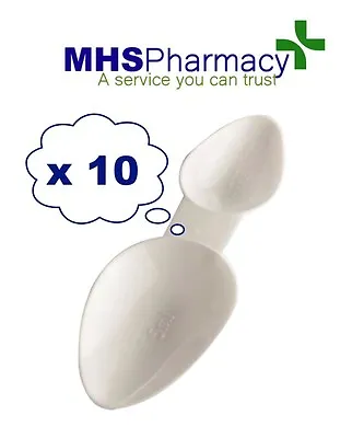 10 X Plastic Double Sided Medicine Spoon 2.5ml / 5ml • £2.19