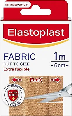 Elastoplast Fabric Cut To Size Plasters (1m X 6cm) Extra Flexible Fabric Plast • £3.82