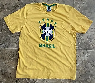 Brasil CBF T Shirt Yellow # 10 Size Medium Cotton Blend  • $12