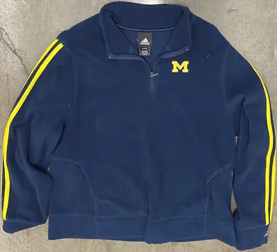 Michigan Wolverines Maize And Blue Adidas 1/4 Zip Jacket Size Men’s Extra Large • $19.99