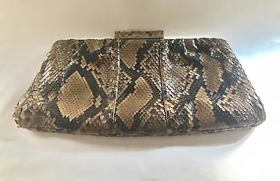 Vintage 1940-50's Real Snakeskin Clutch Purse With Matching Snap Closure. Nice ! • $25