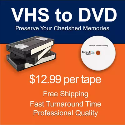 VHS To DVD - Digital Transfer Service • $12.99