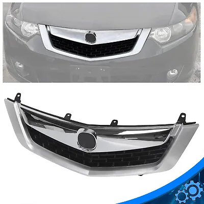 For ACURA TSX 2009 2010 Front Bumper Upper Grille 09-10 Black W/ MOULDING • $53.90