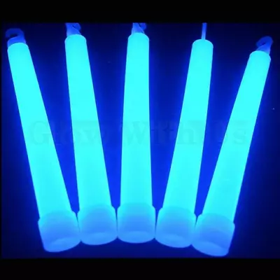 Glow Sticks Bulk Wholesale 25 6” Industrial Grade Blue Light Sticks. Bright • $26.30