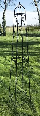 Metal Garden Obelisk Climbing Support Plant Frame Support Scrolled 184cm High  • £39.98