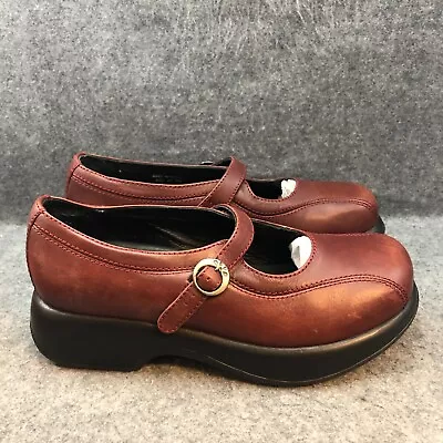 $39.95 • Buy Dansko Womens Mary Jane Brown Leather Platform Wedge Clogs Shoes EU38 (7.5/8)