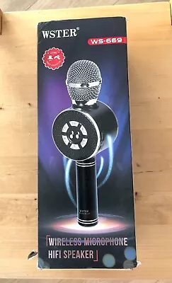 £13 • Buy Wster Wireless Microphone Speaker Karaoke With Built In Lights And Radio
