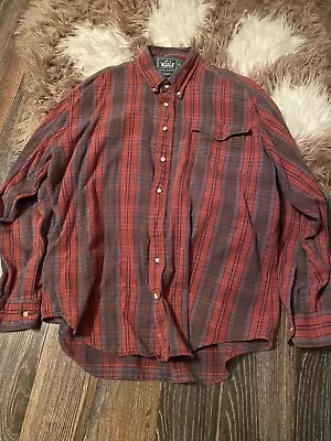 Vintage Woolrich Mens Long Sleeve Flannel Shirt Red XL • $14.97