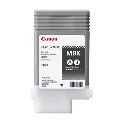 Original Ink Canon IPF510 IPF605 IPF650 IPF710 IPF755/PFI-102MBK Matte Black • £50.35