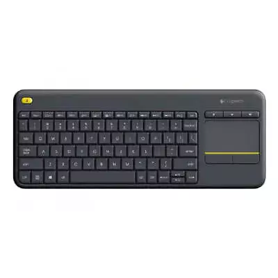 Logitech Wireless Keyboard K400 Plus Black USB Receiver Inbuilt Touch Pad • $131.77