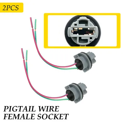 Pigtail Wire Female Socket 7440 T20 Two Harness Front Turn Signal Universal 2pcs • $9.99