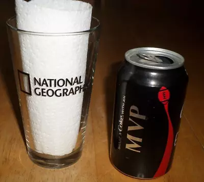 NATIONAL GEOGRAPHIC MAGAZINE Clear Glass Beer Pint Glass VINTAGE • $18