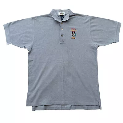 Disney Mickey A Pirates Life For Me Gray Polo Medium Embroidered Mickey Pirate • $49.97