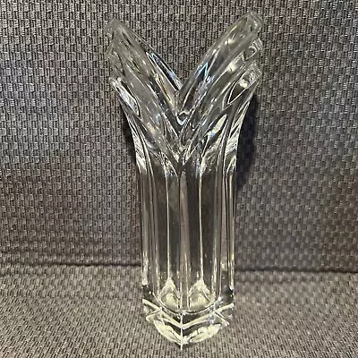 Mikasa Art Deco Tulip V-Shaped Clear Crystal Vase 8.5 Inches Tall Single • $21